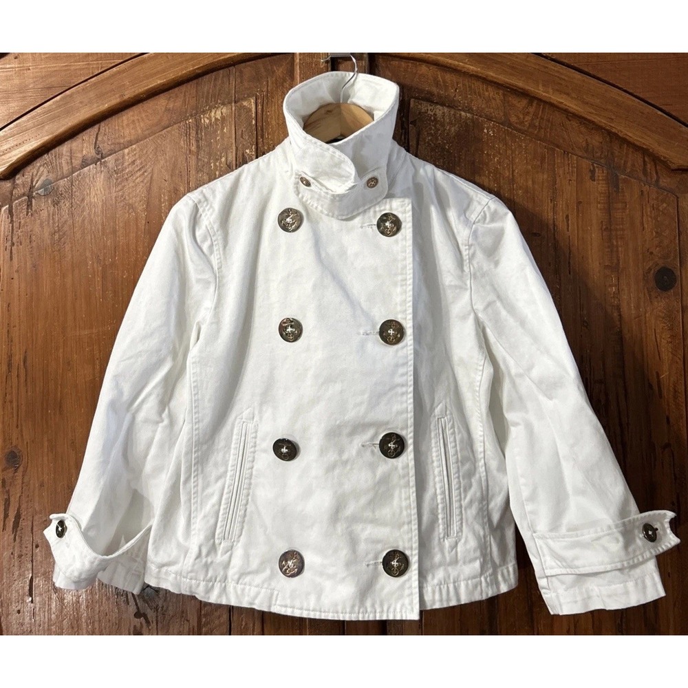 Women's Lauren Jeans Co Ralph Lauren Nautical Peacoat Jacket Sz Med